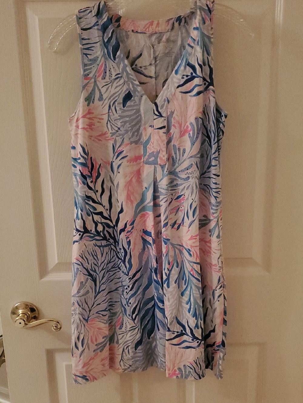 Lilly Pulitzer XS  V-Neck Floral Print Swing Dress in Blue & Pink